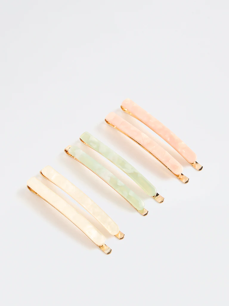 Westside Accessories Multicolour Acrylic Fancy Clips – Pack of 6 - Image 2