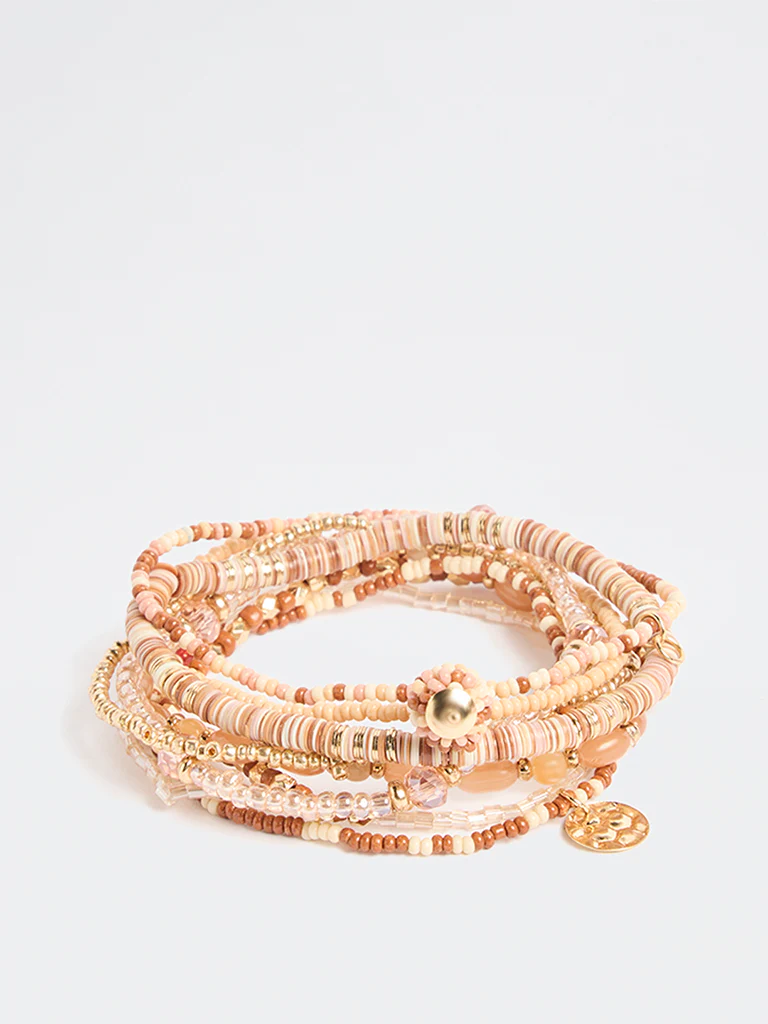Westside Accessories Multicolour Beaded Bracelets - Pack of 9 - Image 2