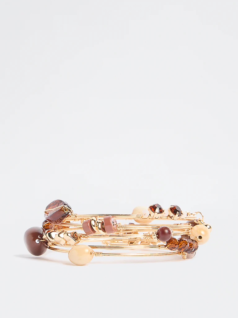 Westside Accessories Multicolour Beaded Coil Bracelet - Image 2