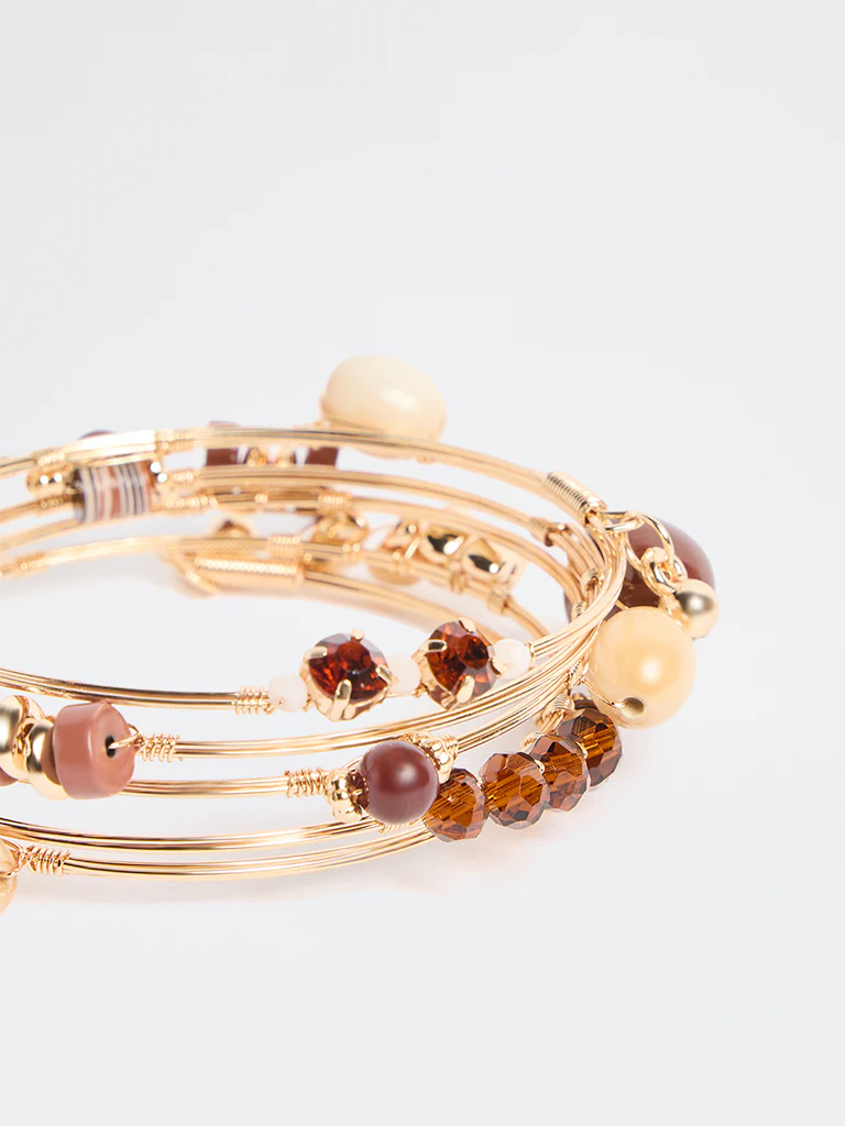 Westside Accessories Multicolour Beaded Coil Bracelet - Image 3