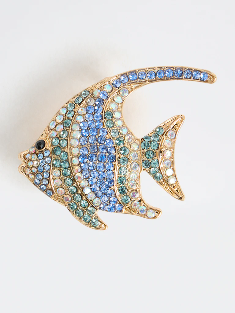 Westside Accessories Multicolour Fish Embellished Brooch