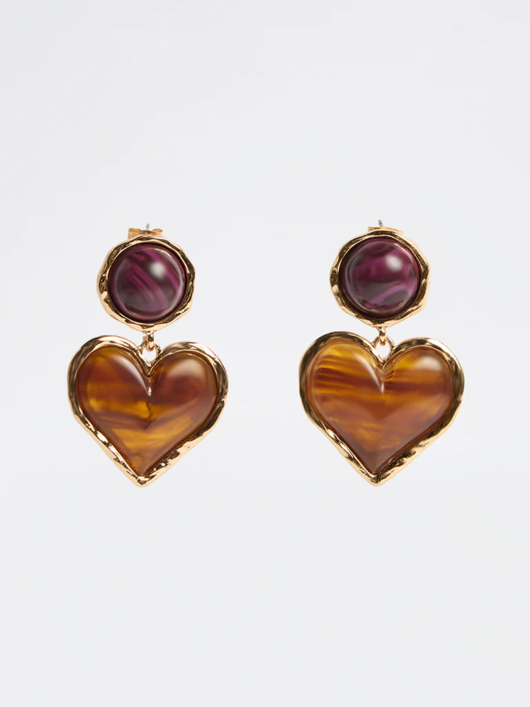 Westside Accessories Multicolour Hearts Dangler Earrings