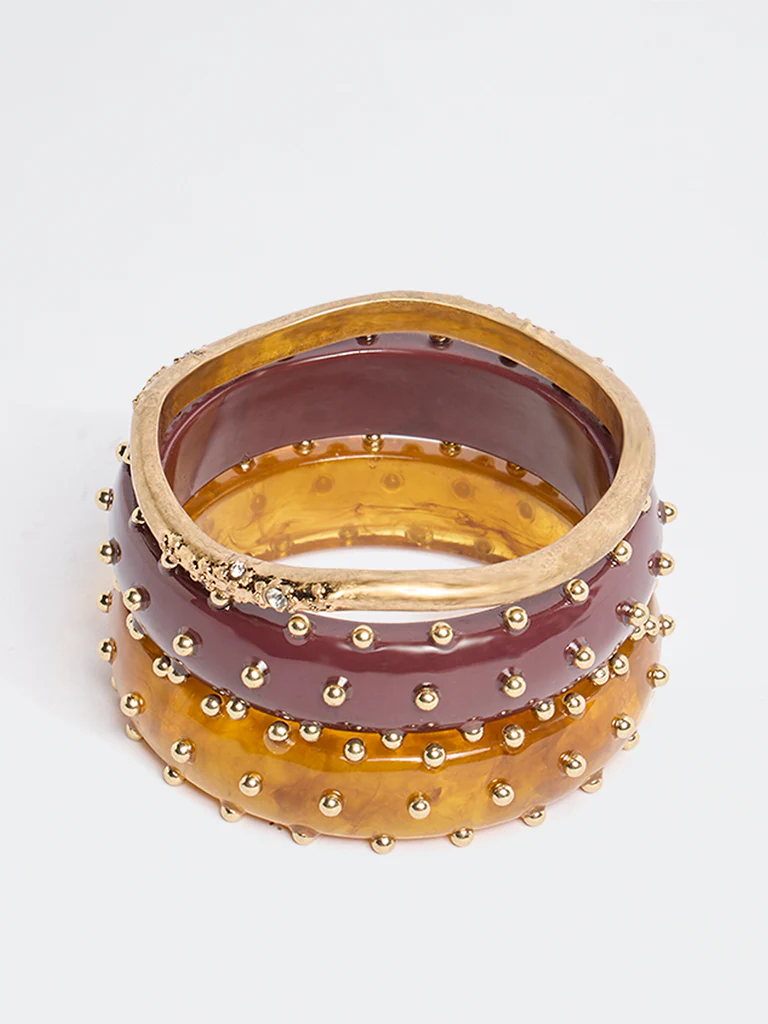 Westside Accessories Multicolour Metal and Resin Bangles - Pack of 3 - Image 2