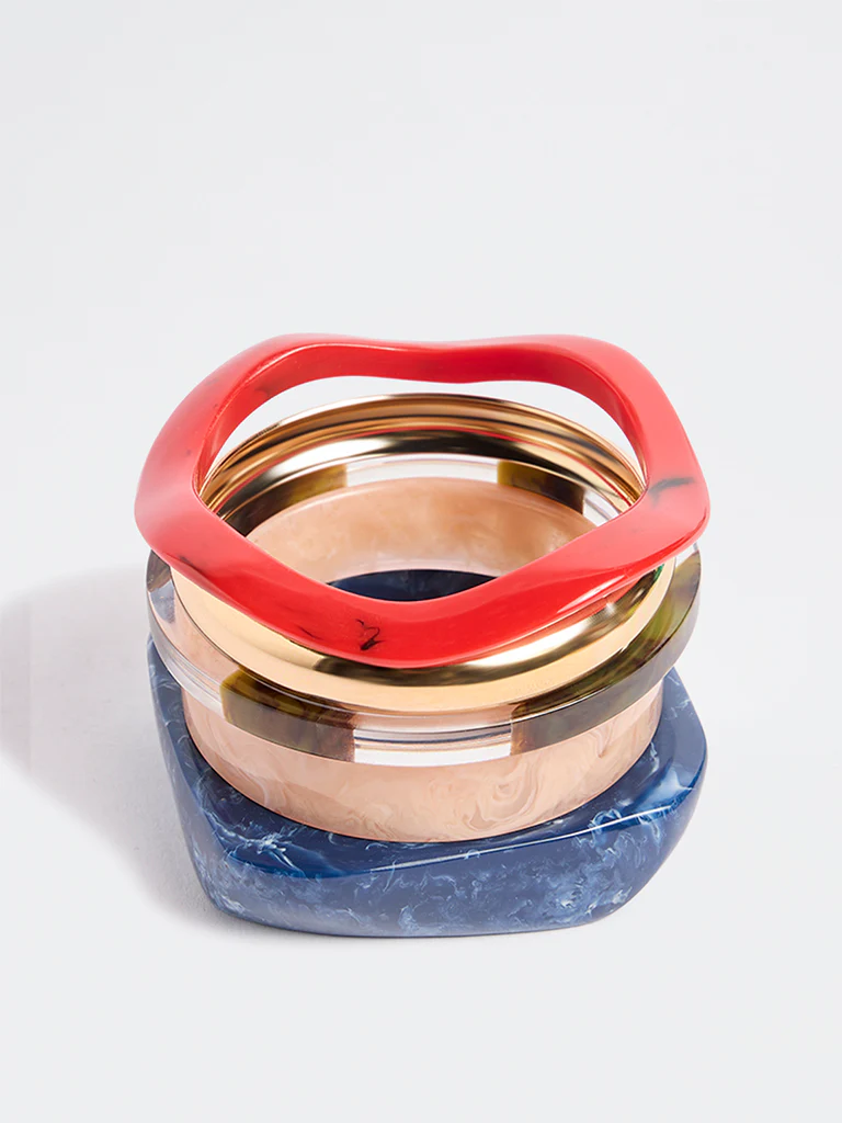 Westside Accessories Multicolour Metal and Resin Bangles - Pack of 5 - Image 2