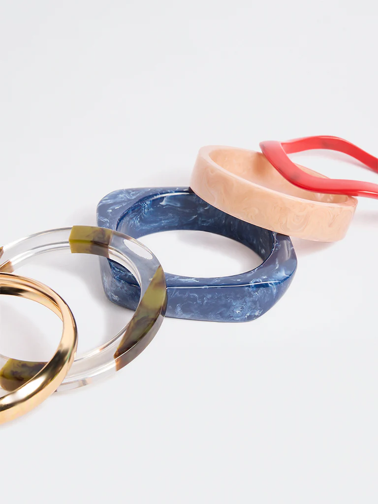 Westside Accessories Multicolour Metal and Resin Bangles - Pack of 5 - Image 3