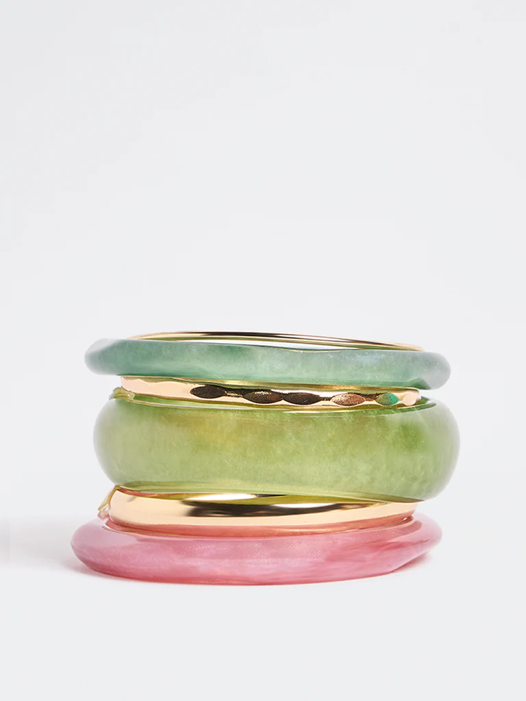Westside Accessories Multicolour Metal and Resin Rings - Pack of 6 - Image 3
