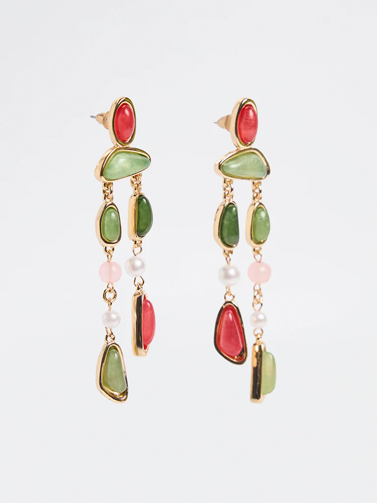 Westside Accessories Multicolour Resin Dangler Earrings - Image 2