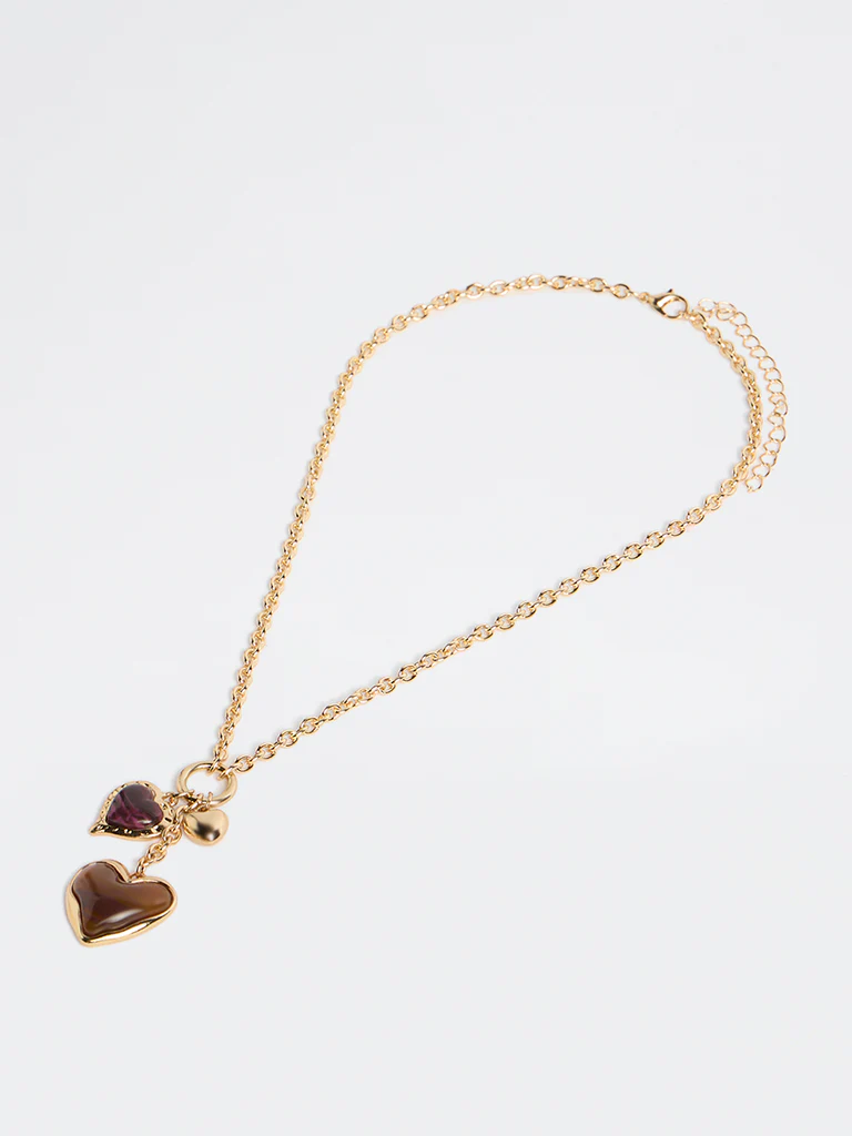 Westside Accessories Multicolour Resin Hearts Pendant Necklace - Image 2