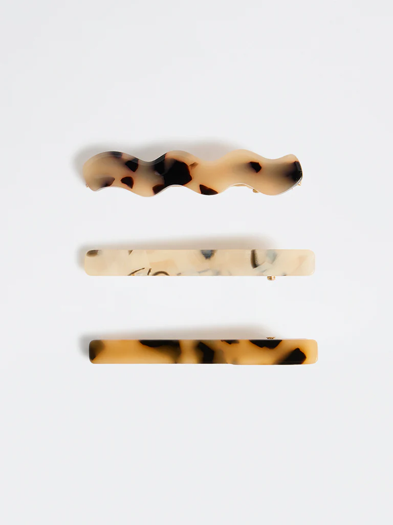 Westside Accessories Multicolour Tortoise-Shell Clip - Pack of 3