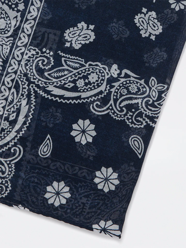 Westside Accessories Navy Paisley Design Scarf - Image 3