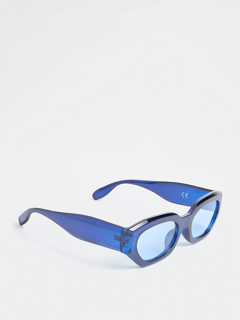 Westside Accessories Navy Transparent Sunglasses - Comes with a Pouch and Cleaning Cloth - Image 2