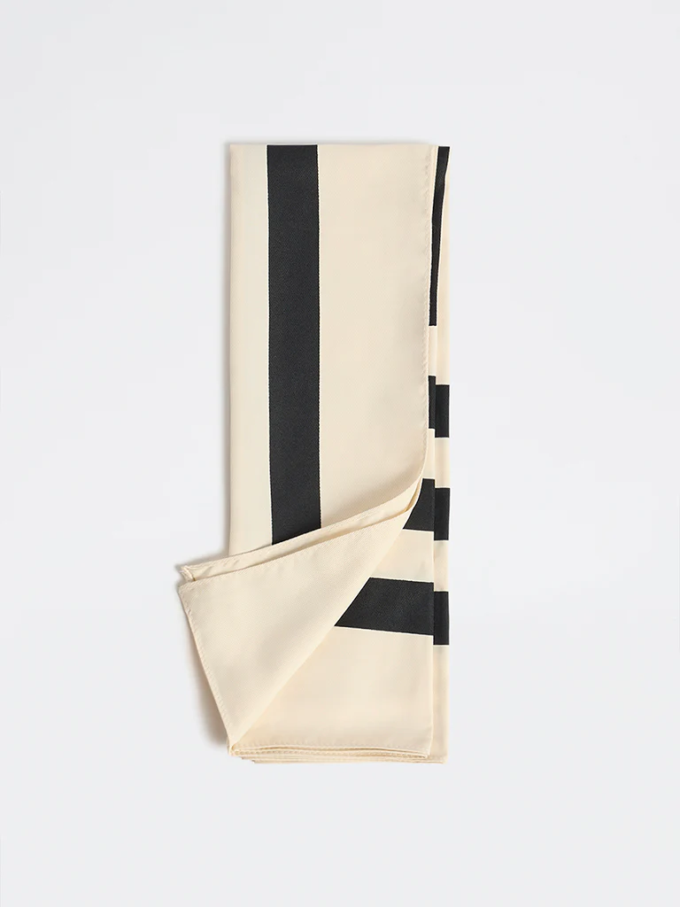 Westside Accessories Off-White Geometric Printed Scarf - Image 2