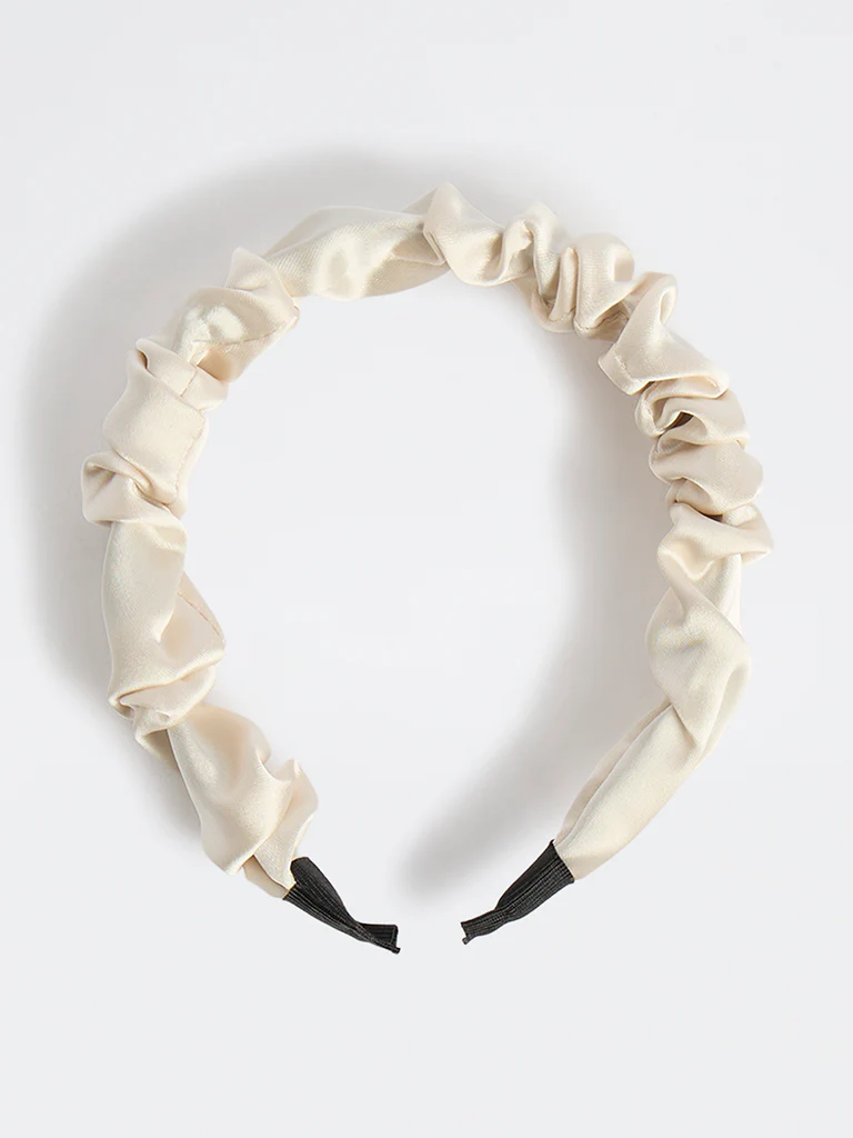 Westside Accessories Off-White Ruched Headband