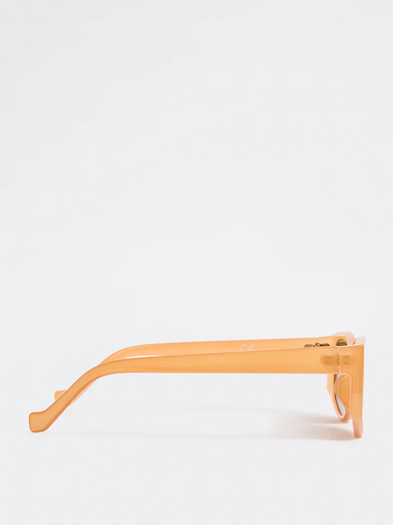 Westside Accessories Orange Rectangular Sunglasses - Image 3