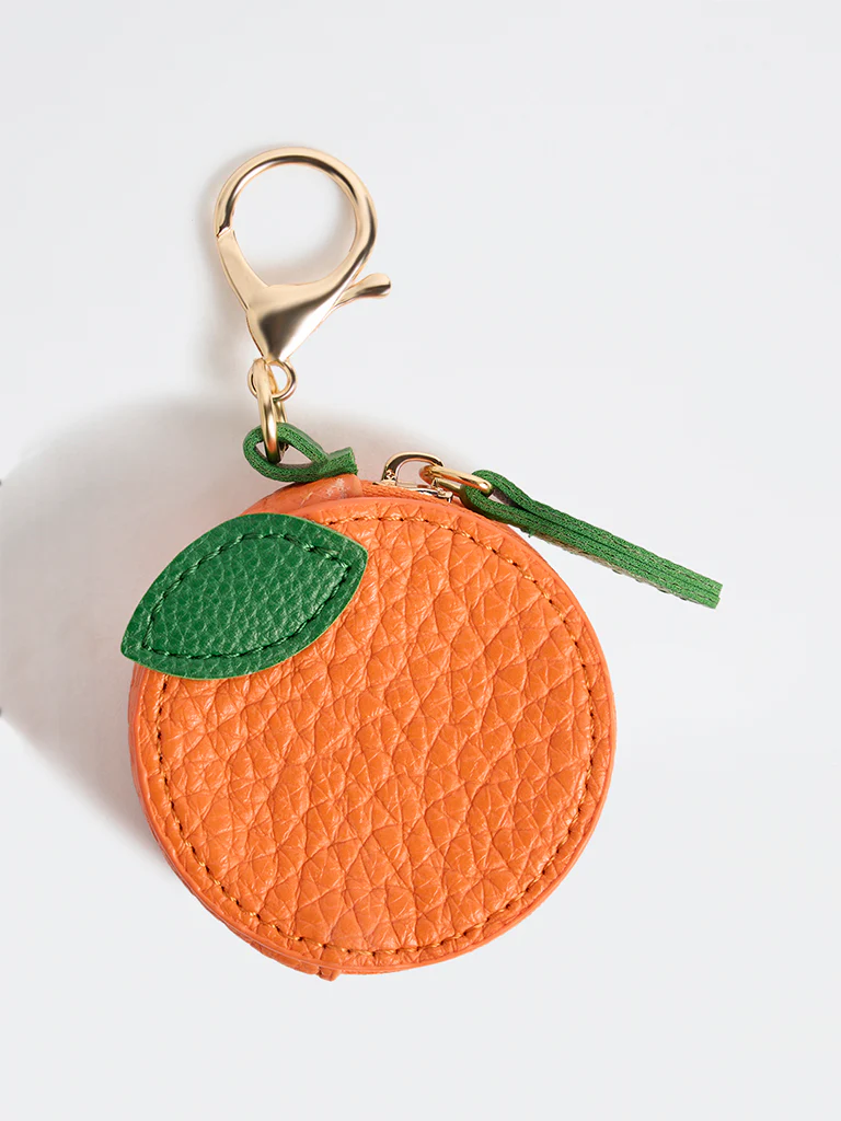 Westside Accessories Orange Textured Bag Charm