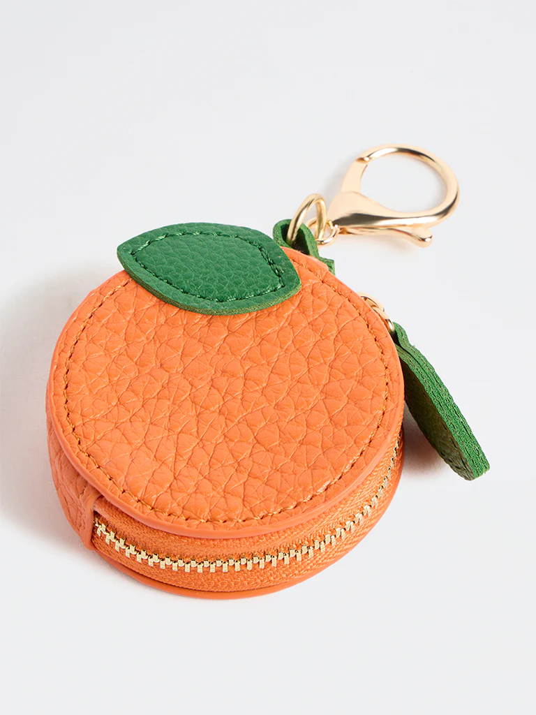 Westside Accessories Orange Textured Bag Charm - Image 2