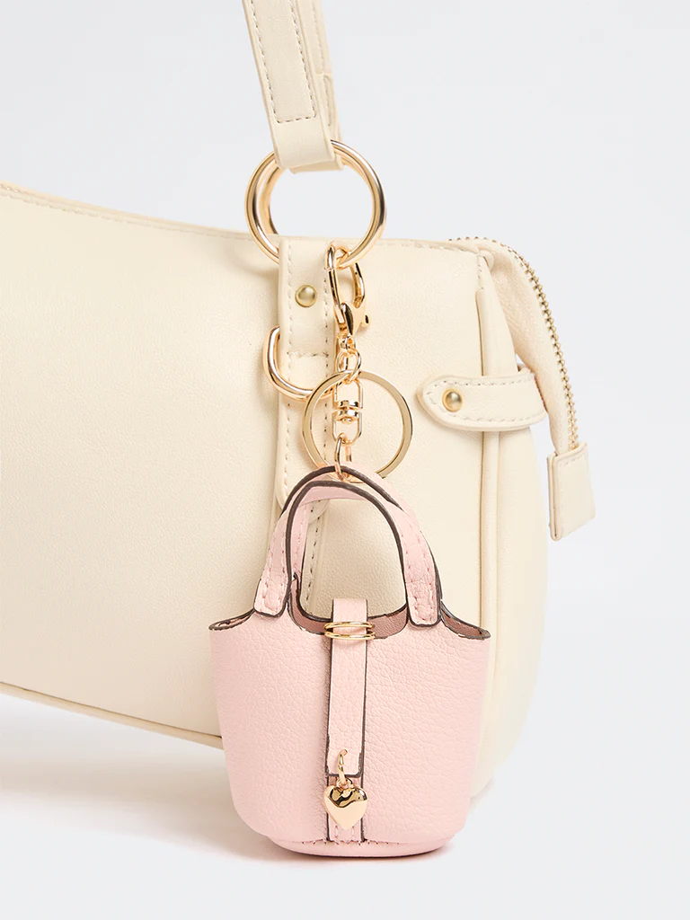 Westside Accessories Pink Textured Mini Bag Charm - Image 3
