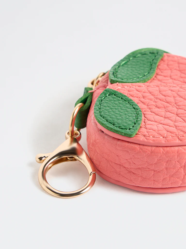 Westside Accessories Pink Textured Peach Bag Charm - Image 3