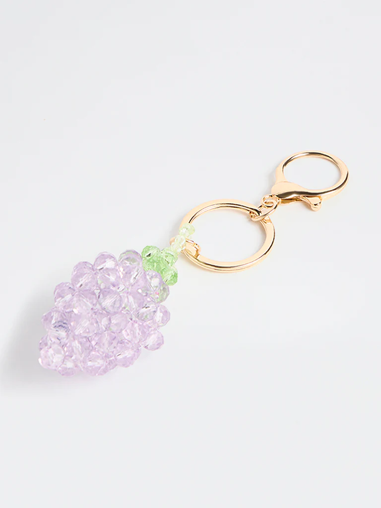 Westside Accessories Purple Grape Beaded Bag Charm - Image 2