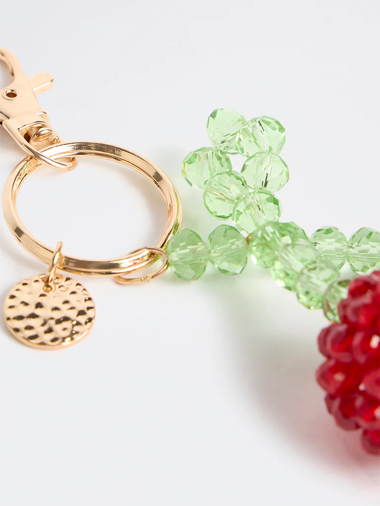 Westside Accessories Red Cherry Beaded Bag Charm - Image 3