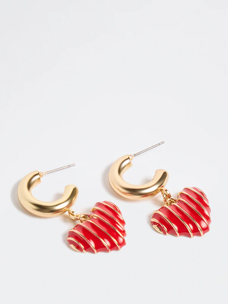 Westside Accessories Red Heart Dangler Earrings - Image 2