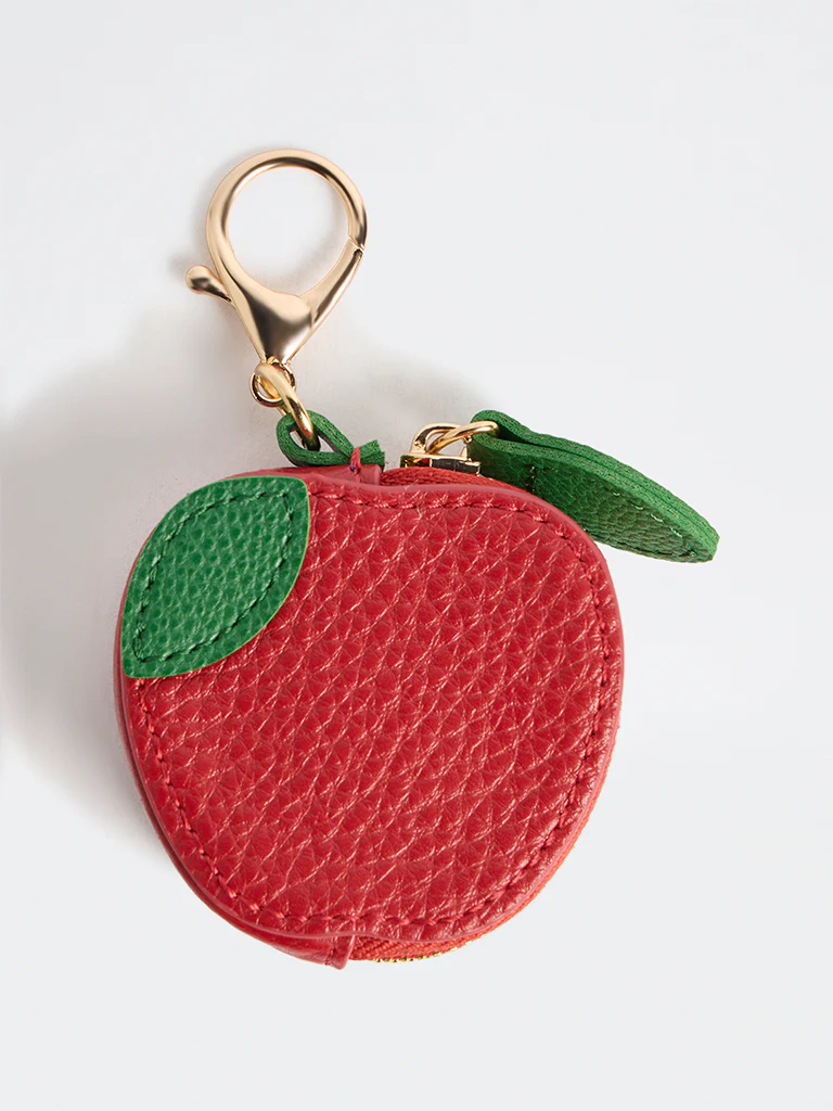 Westside Accessories Red Textured Apple Bag Charm