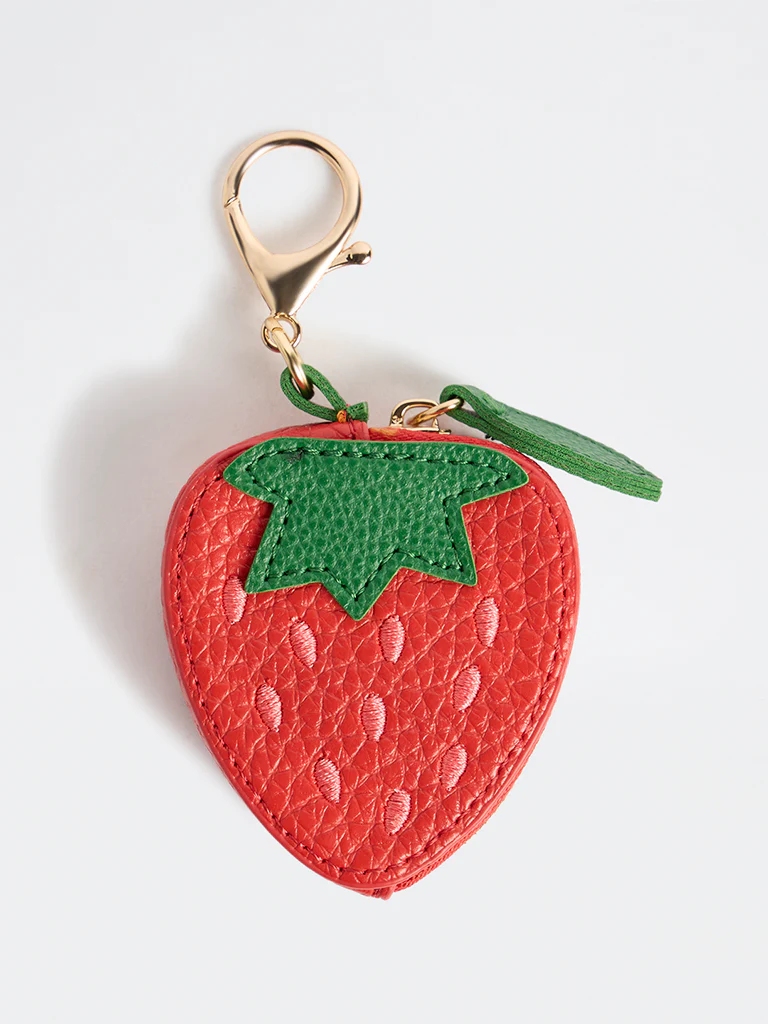 Westside Accessories Red Textured Strawberry Bag Charm