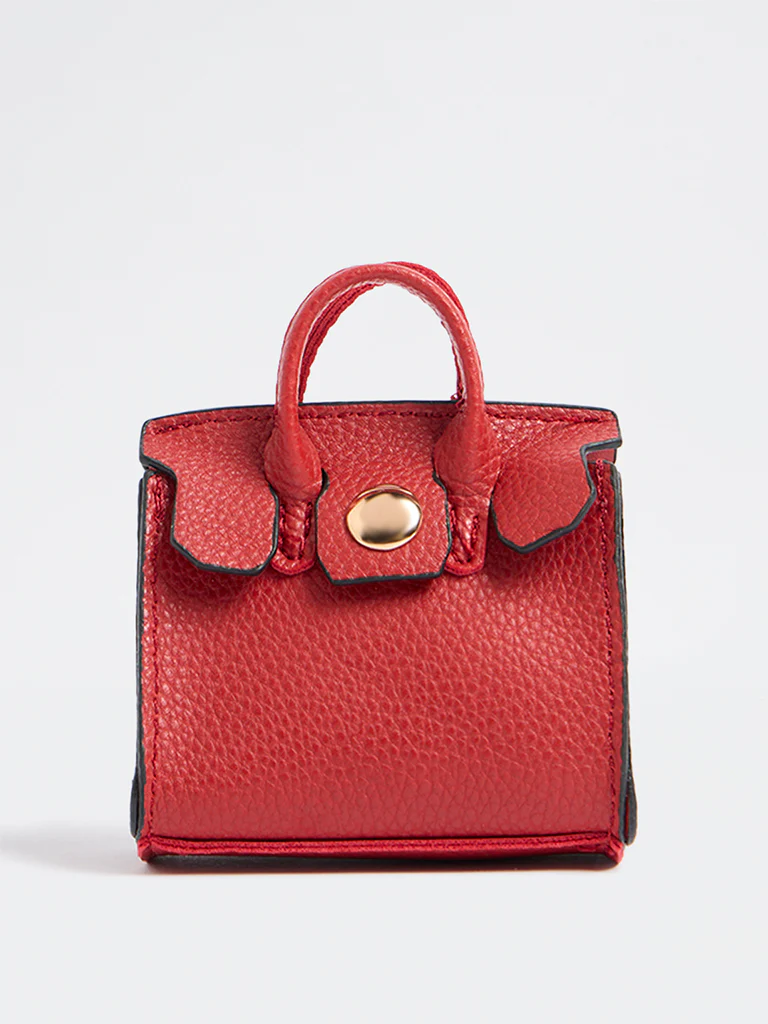 Westside Accessories Red Textured Tote Bag Charm - Image 2