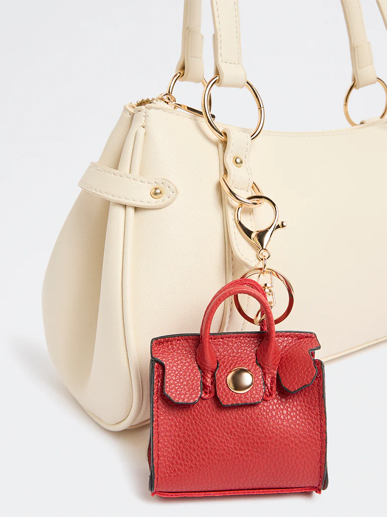 Westside Accessories Red Textured Tote Bag Charm - Image 3