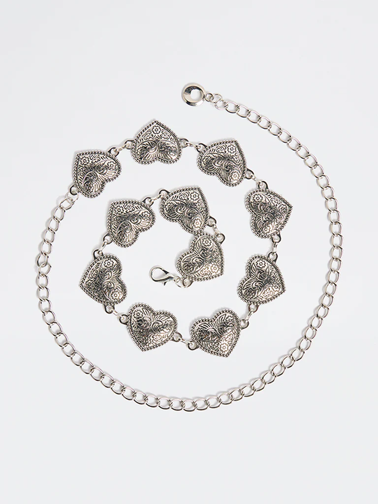 Westside Accessories Silver Heart Concho Metal Belt - Image 2