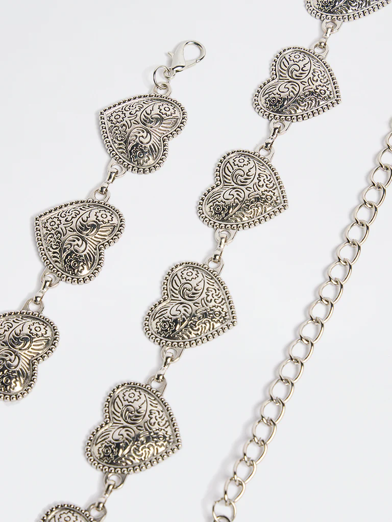 Westside Accessories Silver Heart Concho Metal Belt - Image 3