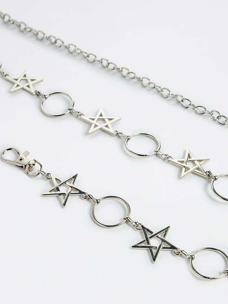 Westside Accessories Silver Star-Ring Metal Belt - Image 3