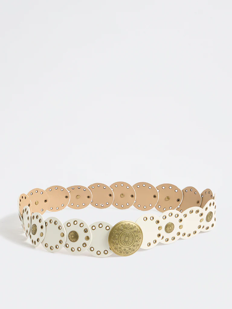 Westside Accessories White Eyelet-Detailed Disc Belt - Image 2