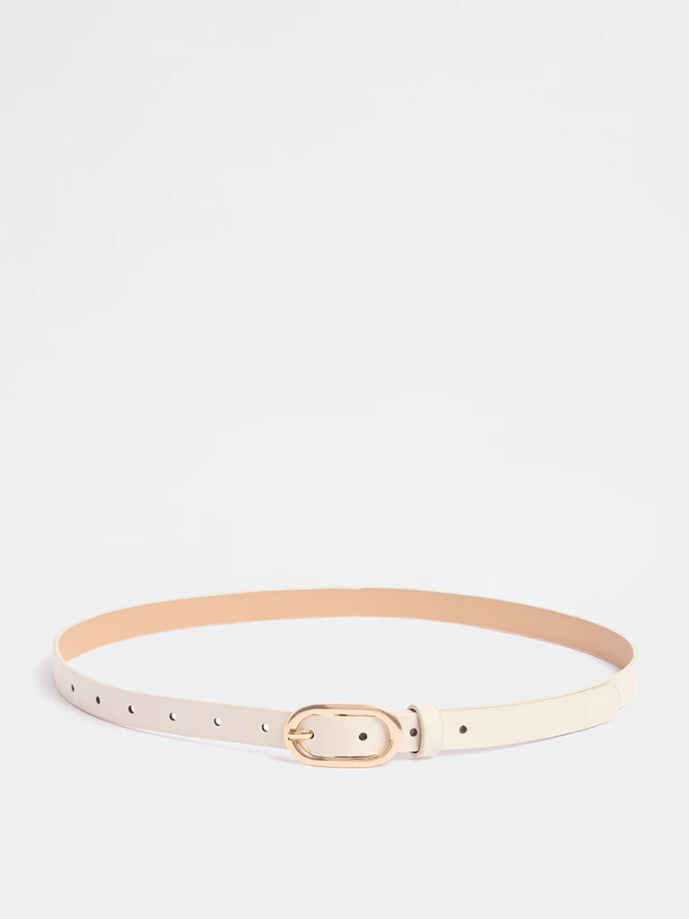 Westside Accessories White Oval-Buckle Belt - Image 2