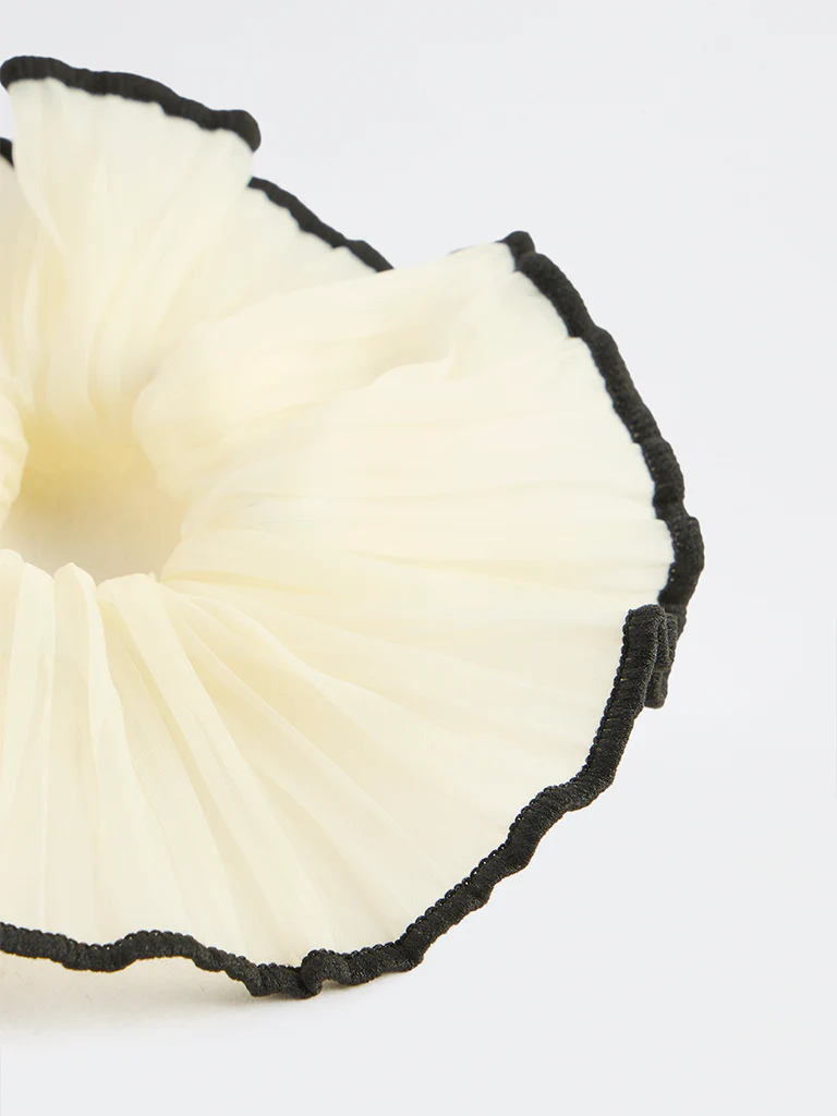 Westside Accessories Yellow Crinkled Scrunchie - Image 3