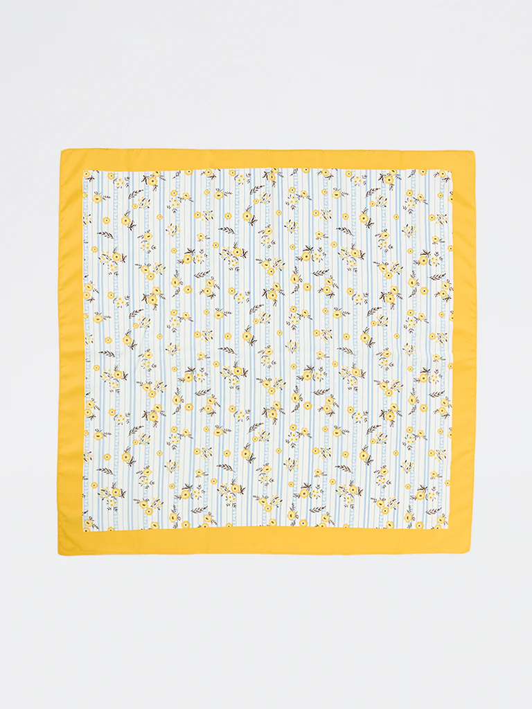 Westside Accessories Yellow Floral-Printed Scarf - Image 3