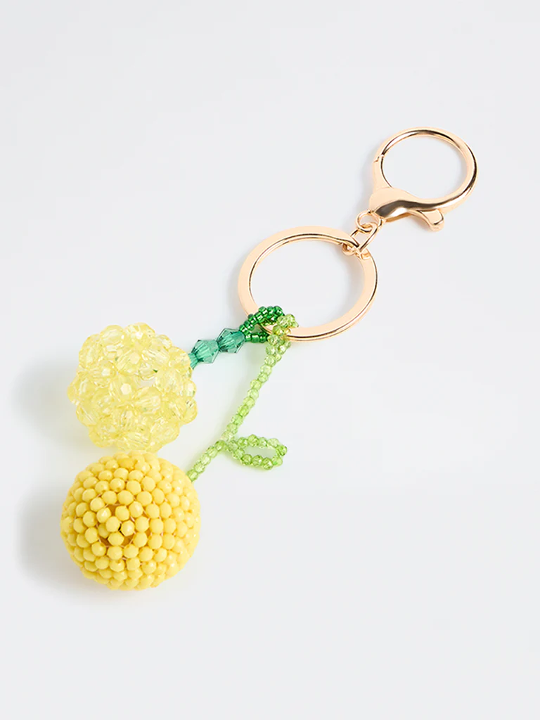 Westside Accessories Yellow Lemon Beaded Bag Charm - Image 2