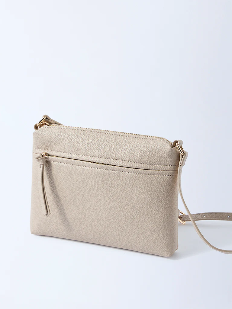 Westside Beige Pouch Sling Bag - Image 2