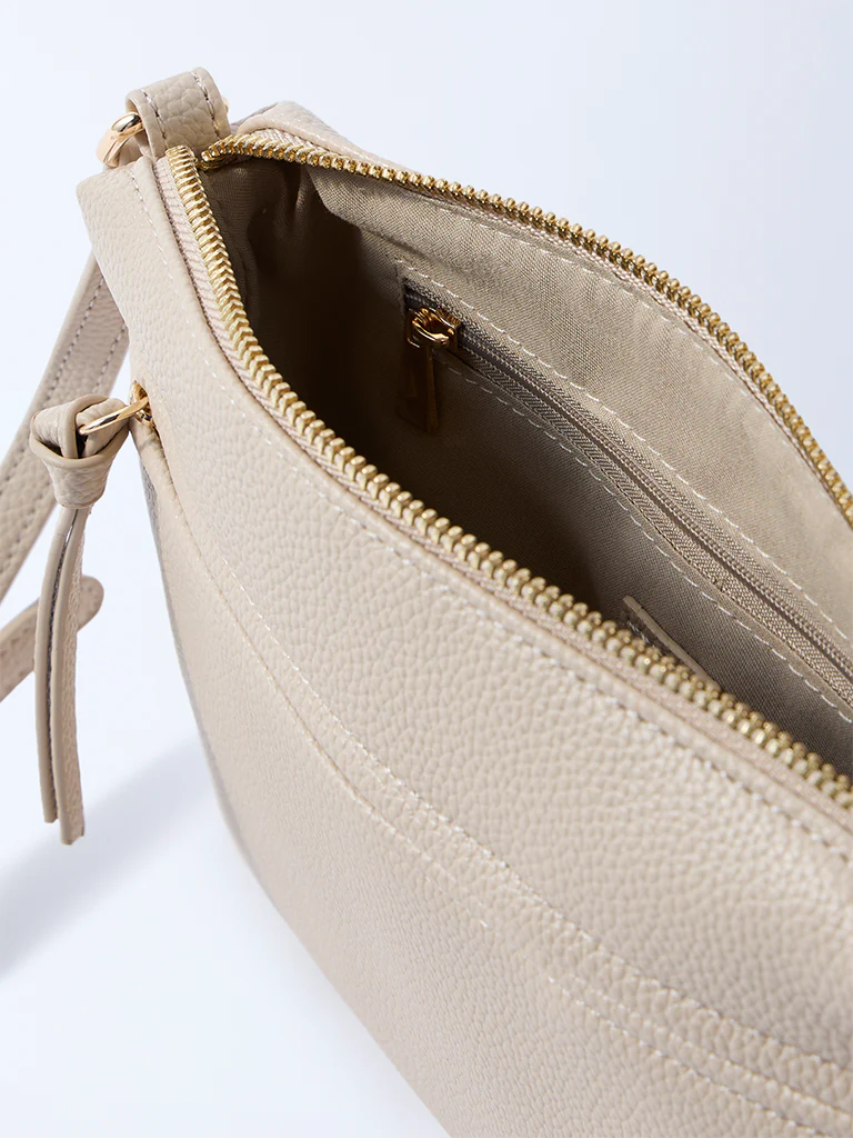 Westside Beige Pouch Sling Bag - Image 4