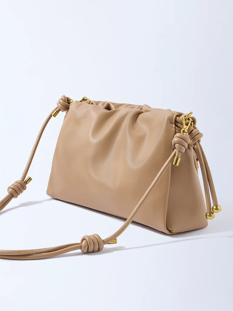Westside Beige Solid Sling Bag - Image 2