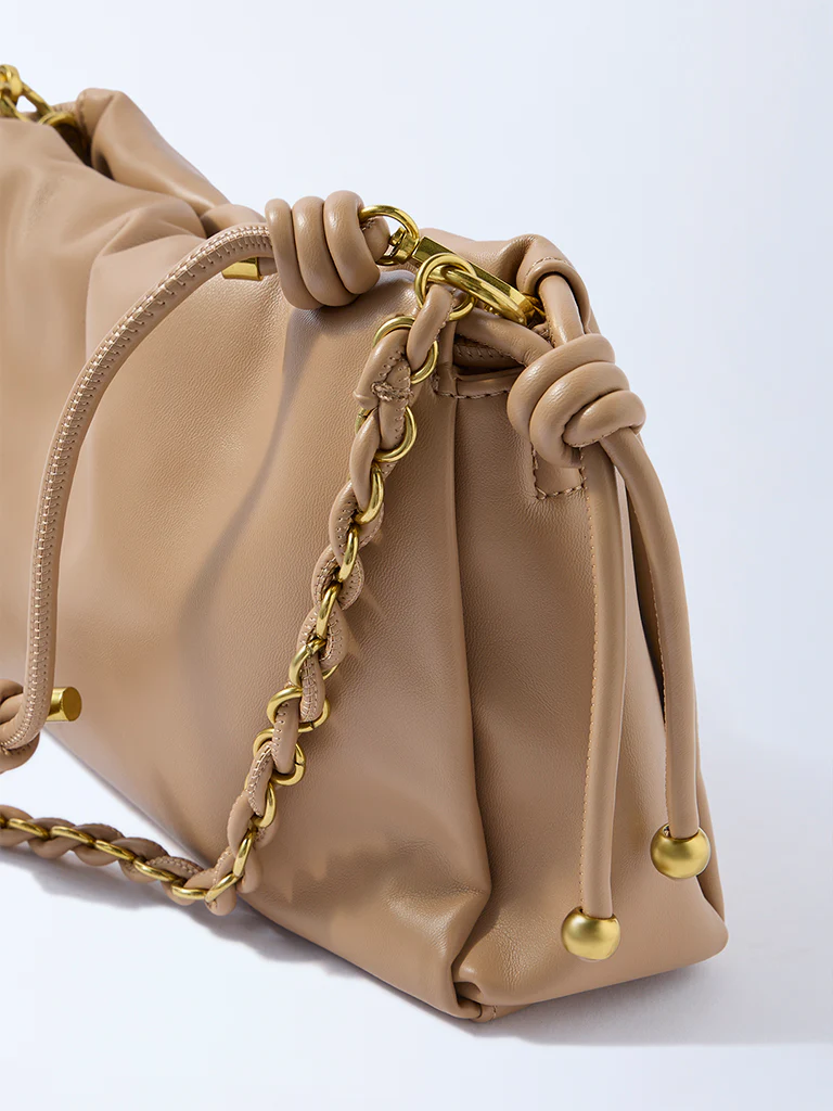 Westside Beige Solid Sling Bag - Image 3