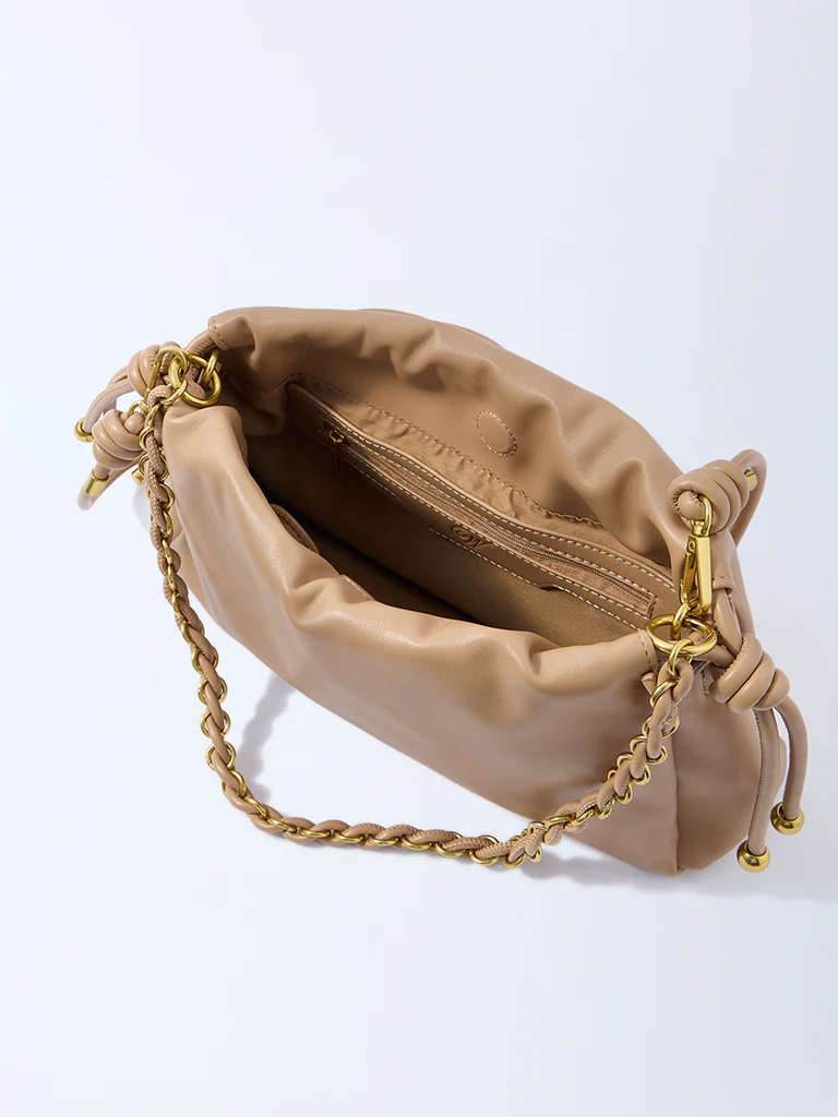 Westside Beige Solid Sling Bag - Image 4