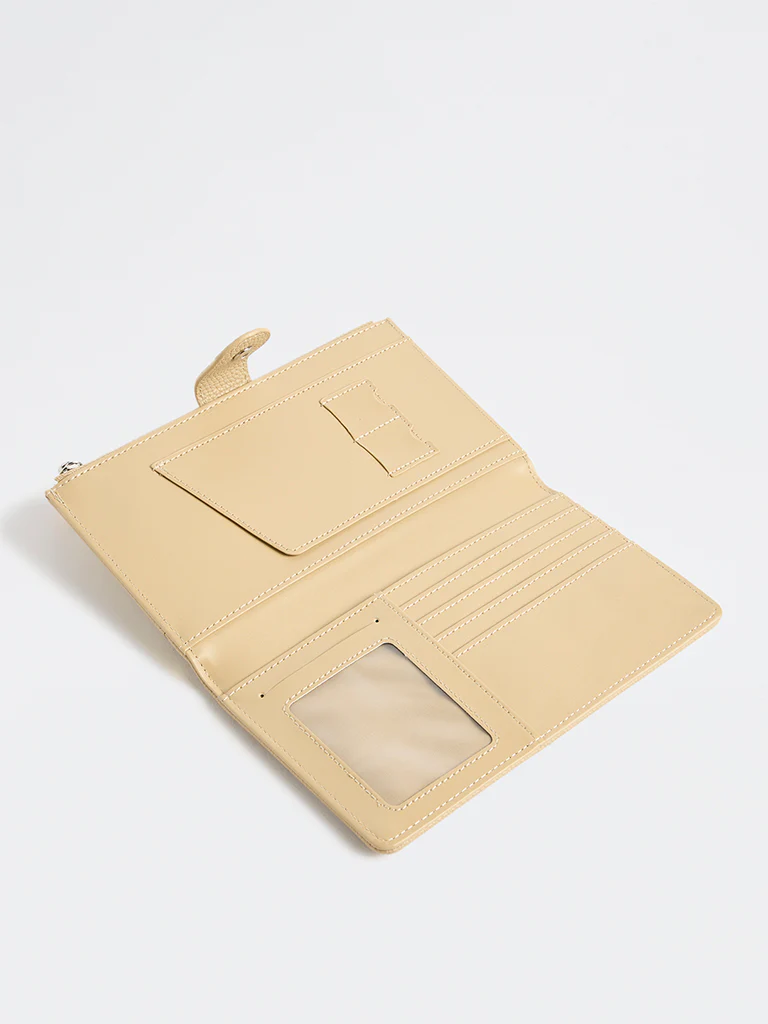 Westside Beige Textured Passport Holder - Image 3