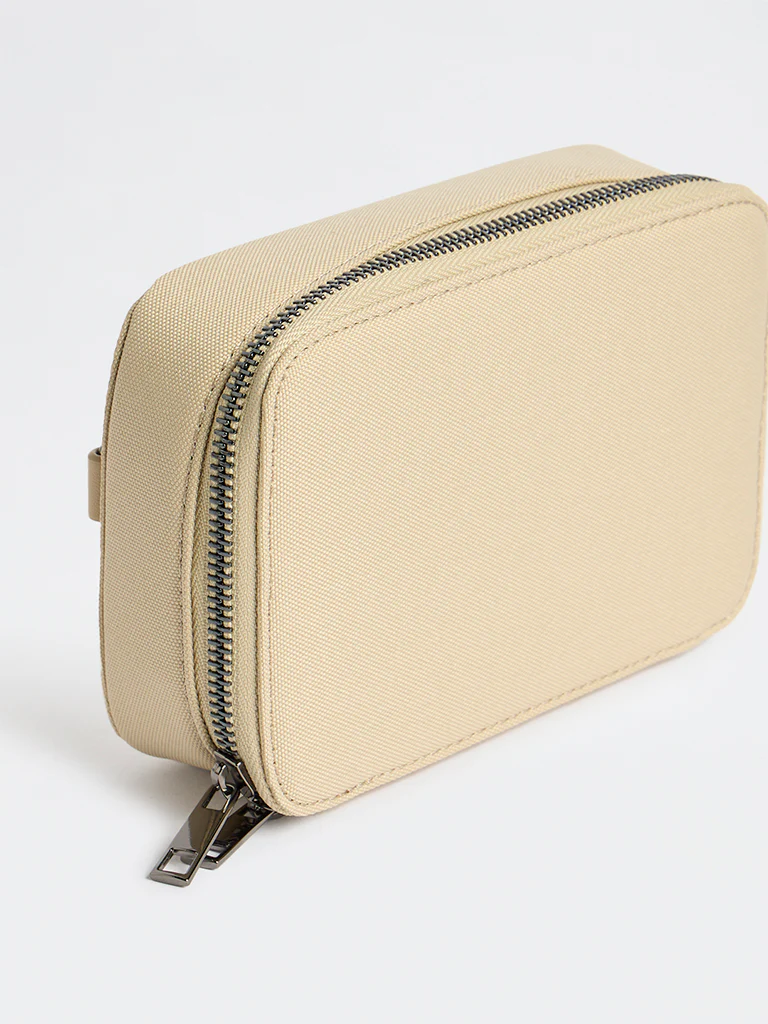 Westside Beige Textured Sling Bag - Image 3