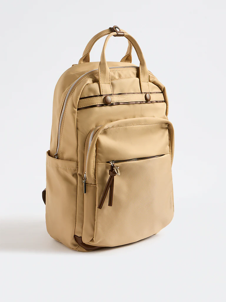 Westside Beige Travel Backpack - Image 2