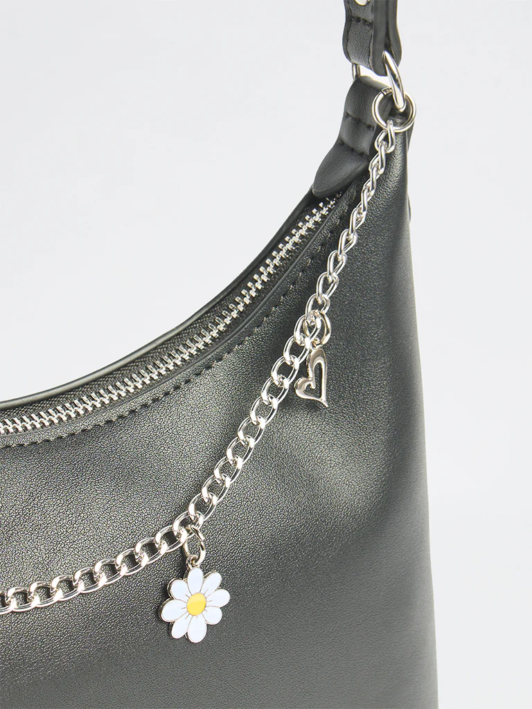 Westside Black Charms-Detail Shoulder Bag - Image 2