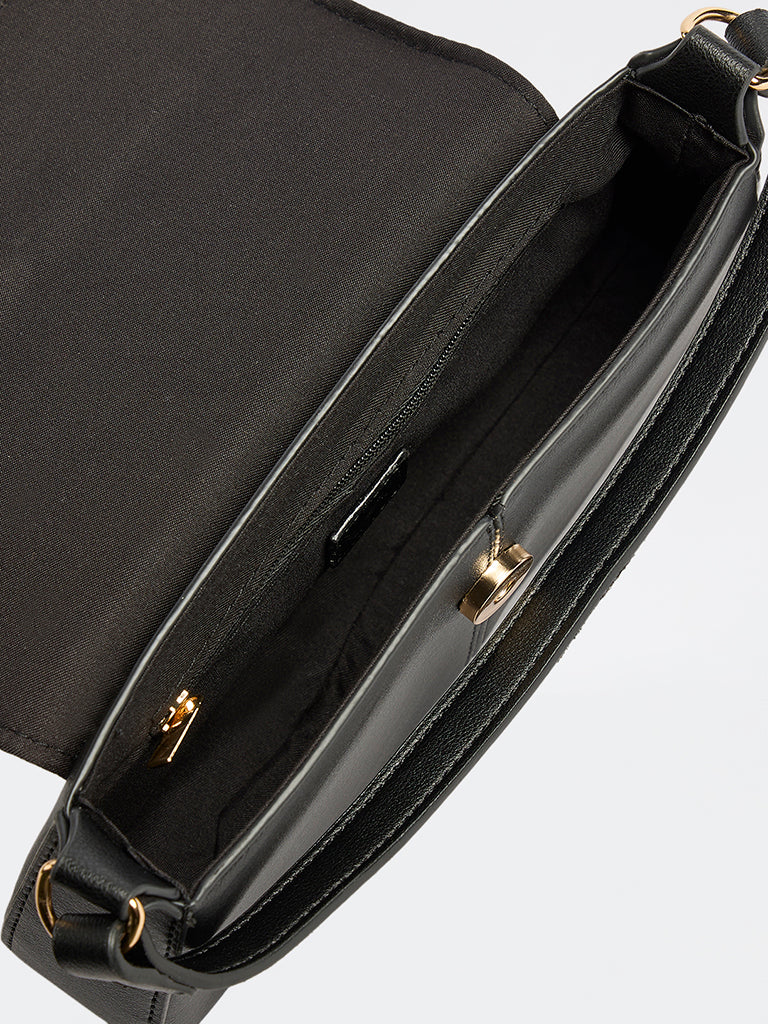 Westside Black Flap Crossbody Sling Bag - Image 4
