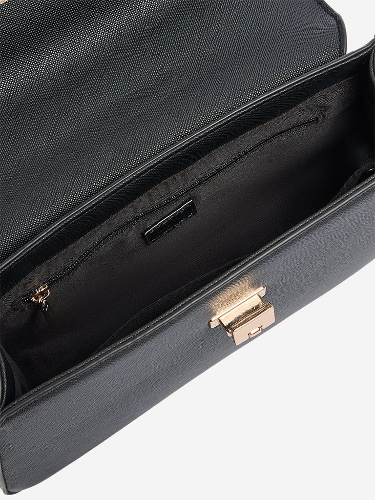 Westside Black Satchel Bag with Sling - Image 4