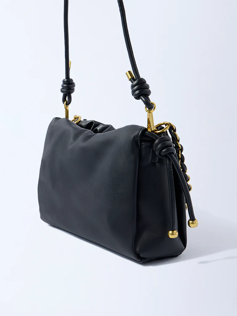 Westside Black Solid Sling Bag - Image 2