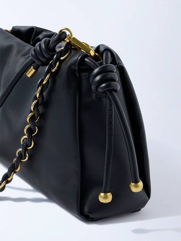 Westside Black Solid Sling Bag - Image 3